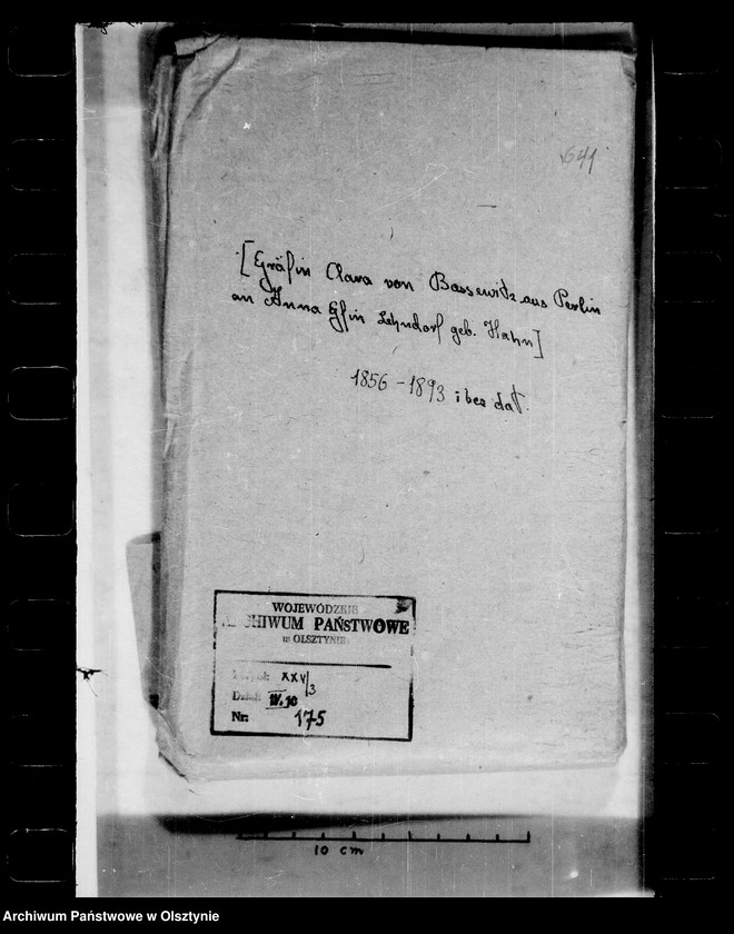 image.from.unit.number "/Clara Gfin Bassewitz aus Perlin an Anna Gfin Lehndorff geb. Hahn/"
