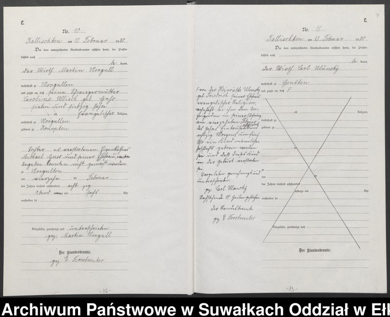 image.from.unit.number "[Sterbe-Neben-Register des Königlich Preussischen Standes-Amtes Kallischken Kreis Johannisburg]"