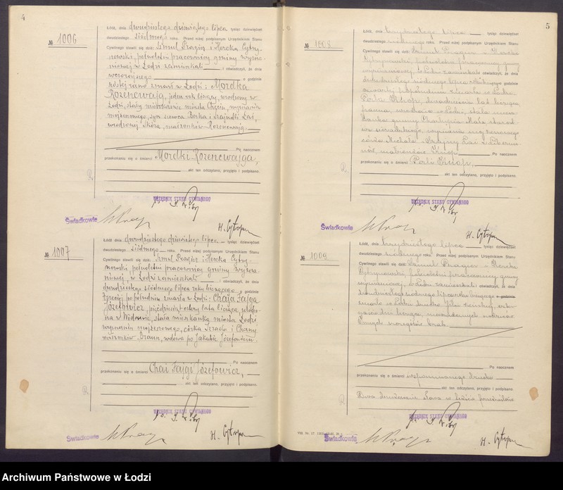 Obraz 5 z jednostki "Akta zgonów od numeru 1000 do numeru 1868"