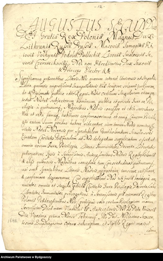 image.from.unit.number "[Odpisy przywilejów nadanych dla miasta Nowego przez Stefana Batorego, Zygmunta III Wazę, Władysława IV i Augusta II]"