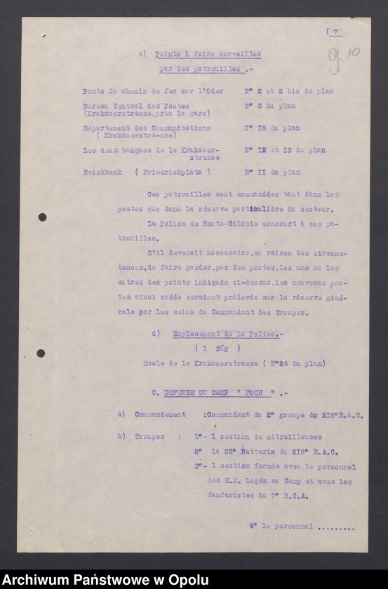 Obraz 12 z jednostki "Instruction pour mise en Etat a Siege d