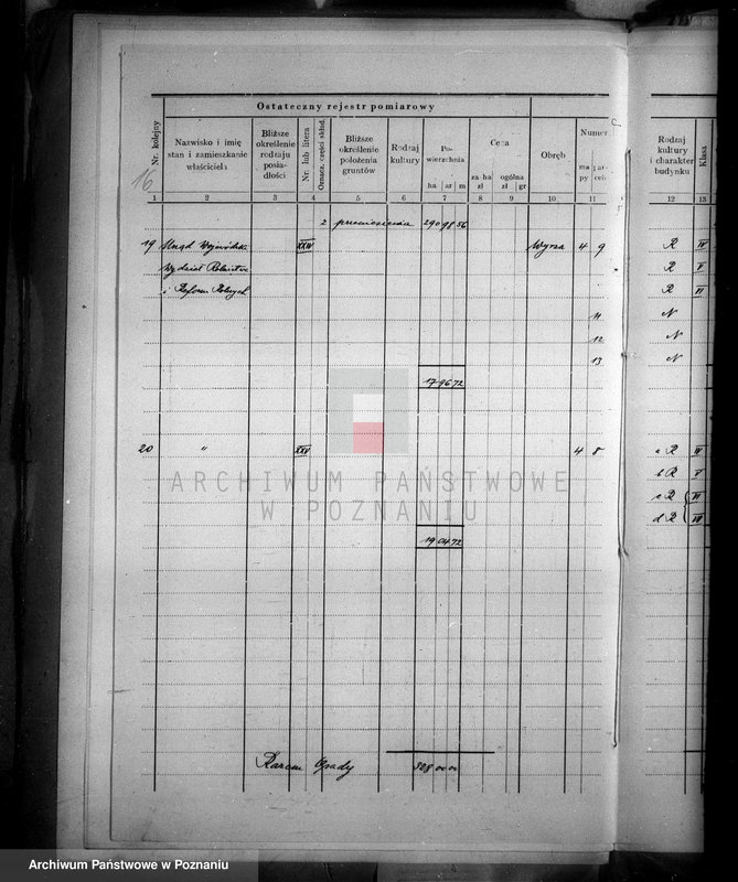 Obraz 20 z jednostki "Ostateczny rejestr pomiarowy majątku Wyrza powiatu wyrzyskiego"