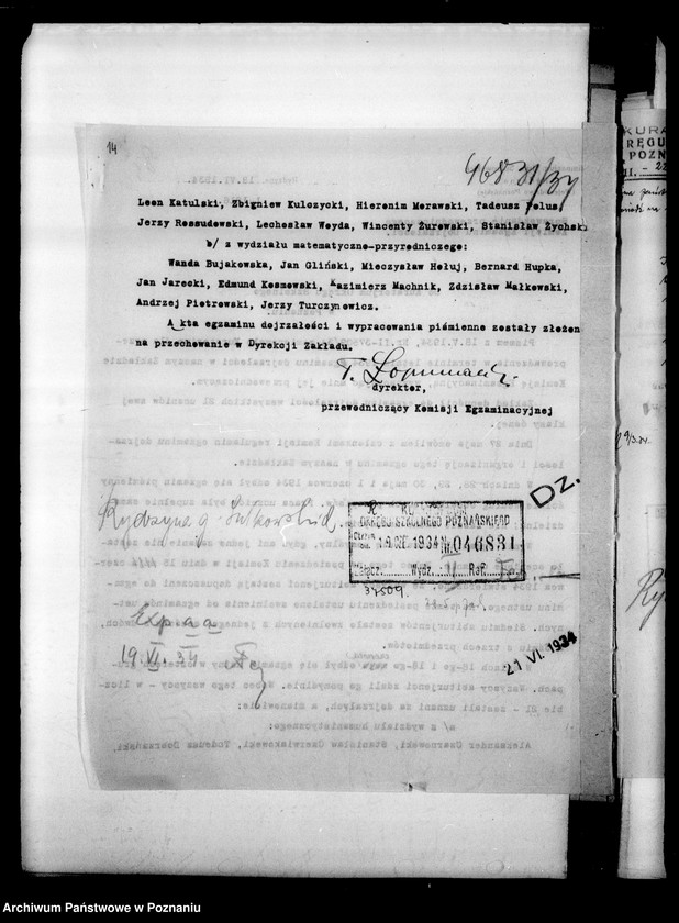 Obraz 17 z jednostki "Prywatne Gimnazjum imienia Sułkowskich- Rydzyna [sprawozdanie z egzaminu dojrzałości z wykazem abiturientów]"