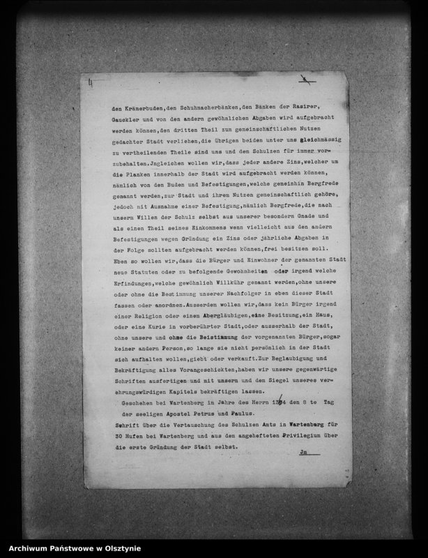 image.from.unit.number "Wartenburg /Stadt, Hospital, Kloster, Pfarrkirche, Erzpriesterei, Strafanstalt, Schule/ Wuttrienen [rysy historyczne]"