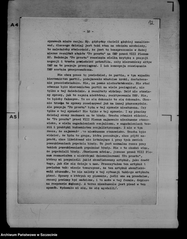 image.from.unit.number "Fragmenty przemówienia Władysława Gomułki na naradzie z dziennikarzami"