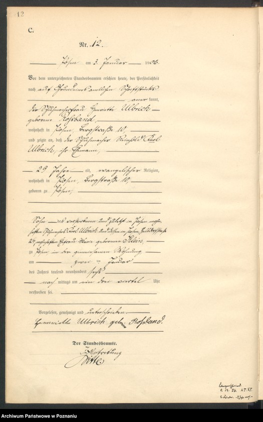 Obraz 14 z jednostki "Księga miejscowa zgonów tom I"