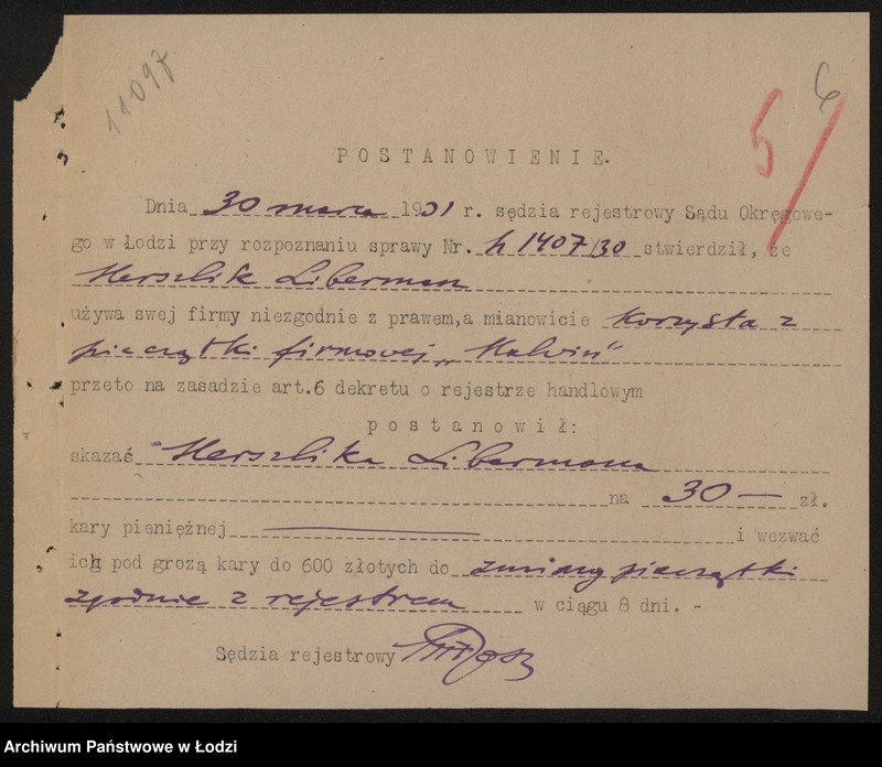 Obraz 8 z jednostki "Halwin – Herszlik Liberman-handel win i wódek"