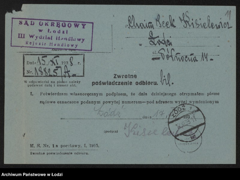 Obraz 13 z jednostki "Chaim Icek Kisielewicz – sprzedaż drobek bydlęcych"