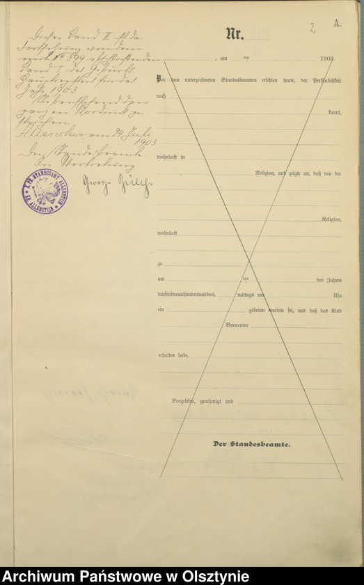 image.from.unit.number "Geburts-Haupt-Register Tom II,Nr 400 - 765"