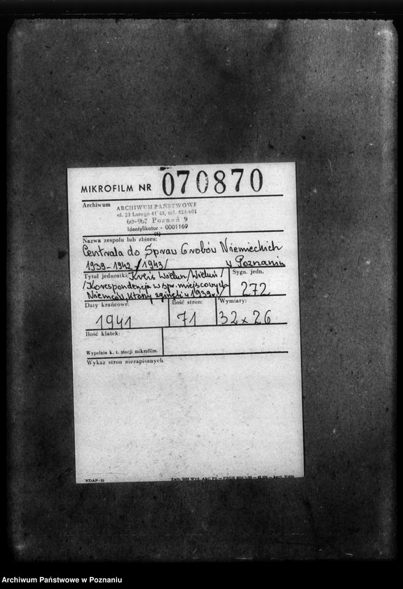 Obraz 2 z jednostki "Kreis Wielun (Wieluń). Korespondencja w sprawie miejscowych Niemców, którzy zginęli w 1939 roku"