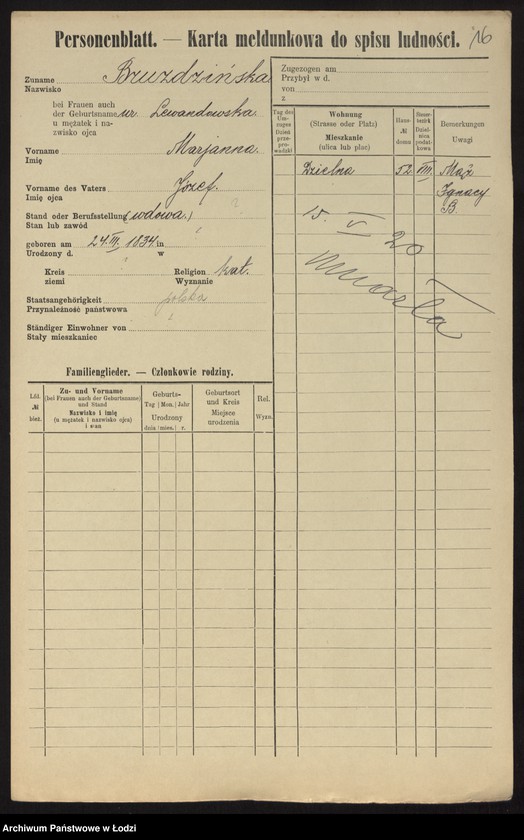 Obraz 18 z jednostki "[Spis ludności Łodzi] Bruzda - Brzeziner"