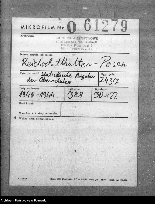 Obraz 2 z jednostki "Statistische Angaben der Oberschulen"