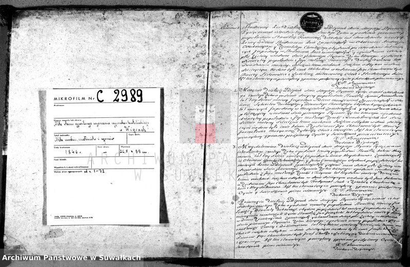 image.from.unit.number "Duplikat z oryginału aktów miejscowych wigierskich urodzonych, zaślubionych y umarłych wieku 1846"