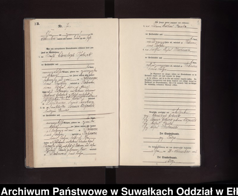 image.from.unit.number "Heiraths-Neben-Register des Preussischen Standes-Amtes Rhein Kreis Loetzen"