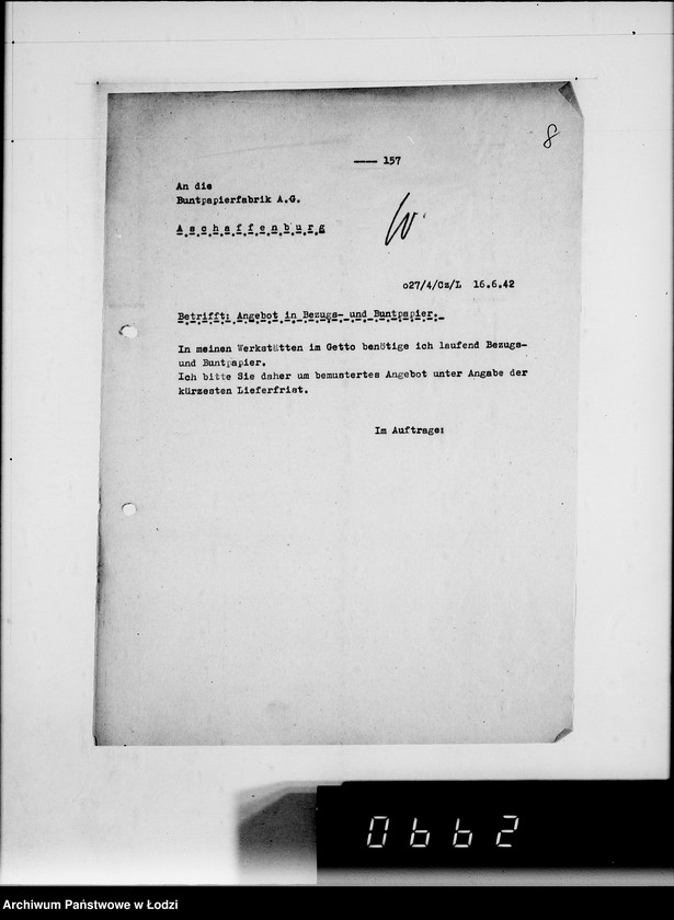 Obraz 12 z jednostki "Buntpapier.[Zapotrzebowania dla Getta]"