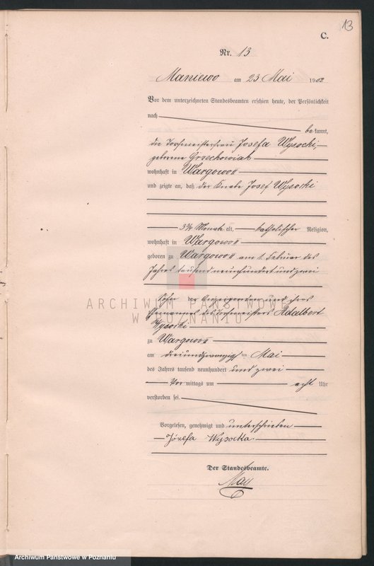 Obraz 16 z jednostki "Sterbe-Haupt-Register"