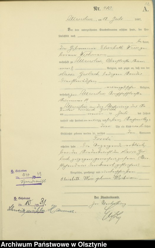 image.from.unit.number "Geburts-Haupt-Register Tom II,Nr 400 - 789"