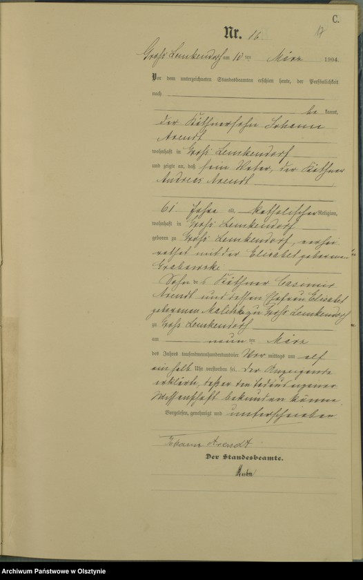 image.from.unit.number "Sterbe-Haupt-Register Nr 1 - 64"