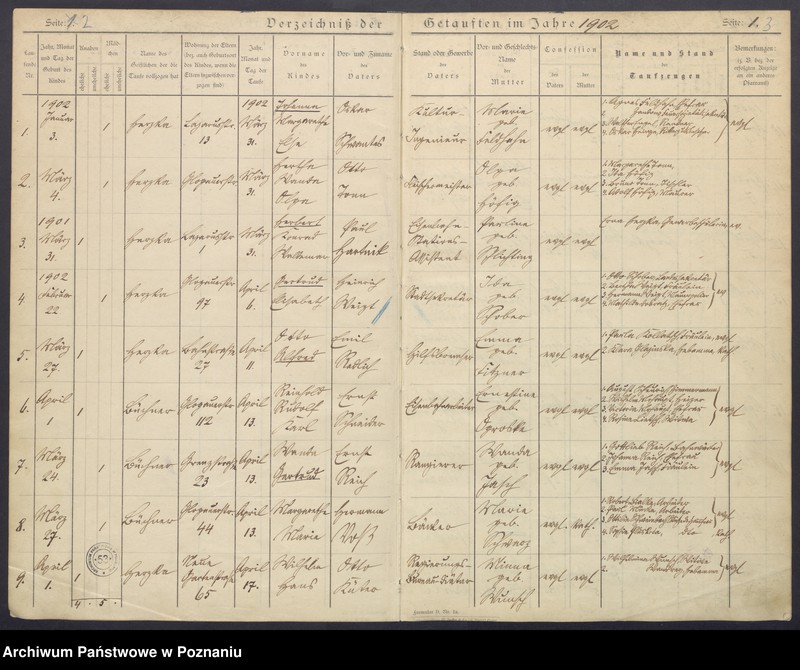 Obraz 4 z jednostki "Verzeichnis der Getauften"