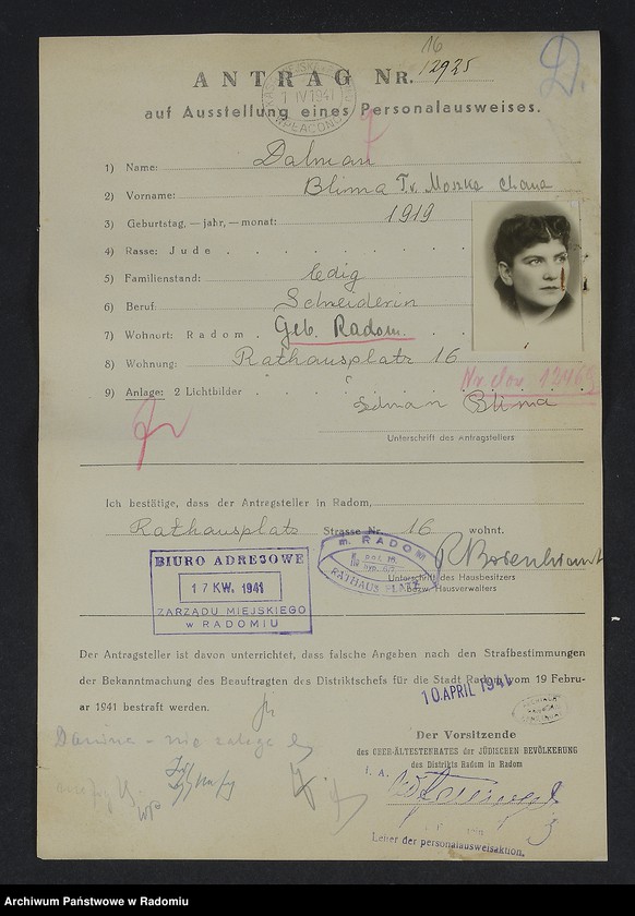 image.from.unit.number "[Wnioski o wydanie dowodów osobistych oraz nie odebrane dowody Dajczer - Dawidzon]"