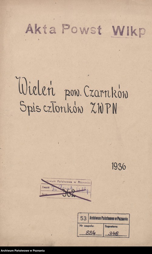 Obraz 3 z jednostki "Wieleń, powiat Czarnków - spis członków."