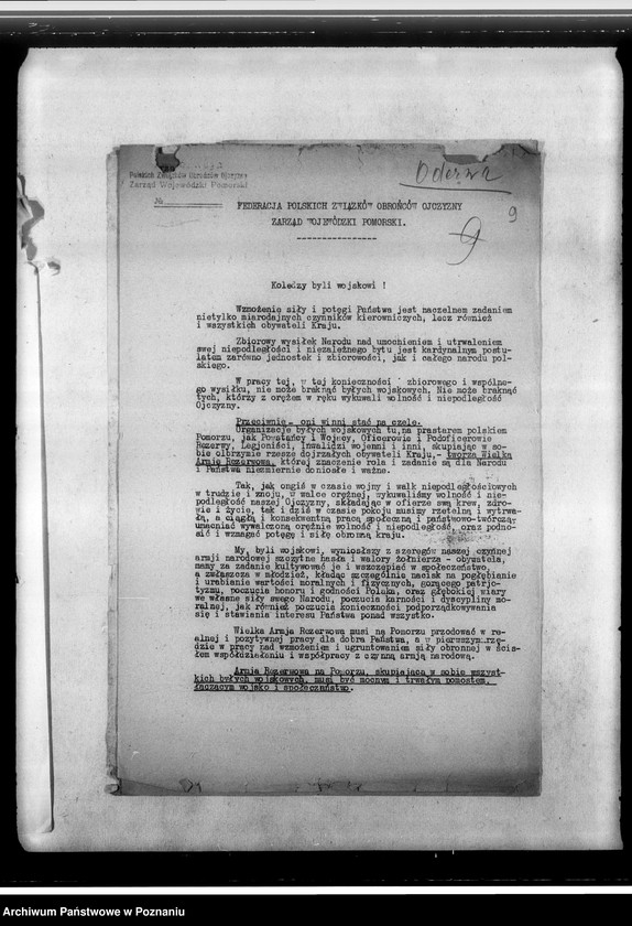 Obraz 13 z jednostki "Rozkazy, okólniki, komunikaty Federacji Polskich Związków Obrońców Ojczyzny Zarządu Grodzkiego oraz sprawozdanie z działalności gospody i świetlic-ewidencja kół kombatanckich należących do Federacji Zarządu Grodzkiego"