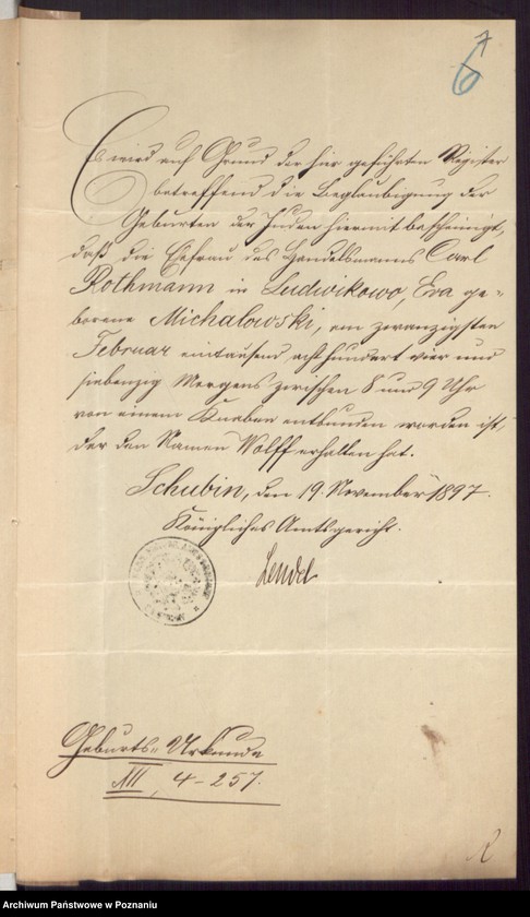 Obraz 9 z jednostki "Die von den Verlobten beigebrachten Urkunden zur Eheschliessung pro 1898"