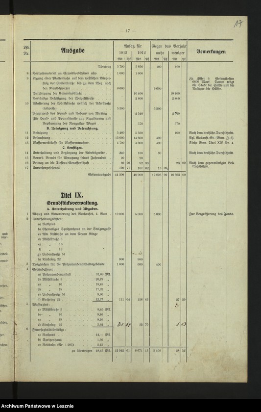 Obraz 20 z jednostki "[Stadthaushalt von Lissa]"
