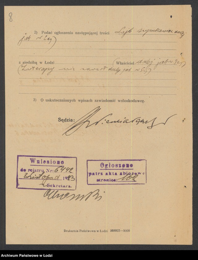 Obraz 10 z jednostki "Lejb Szymkowicz- handel mąką i zbożem"