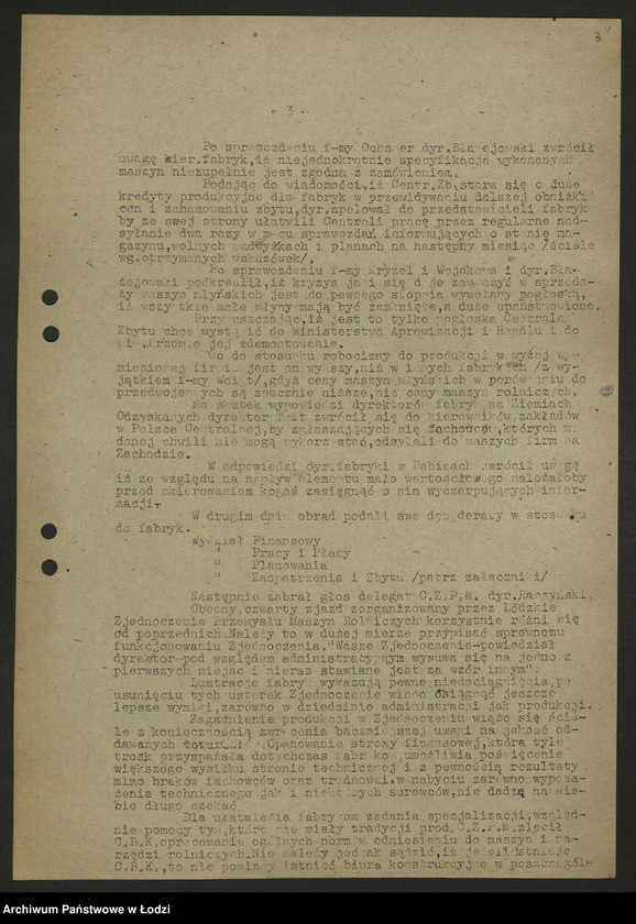 Obraz 4 z jednostki "Zjednoczenie Przemysłu Maszyn Rolniczych; protokół [narady], sprawozdania [z produkcji]"