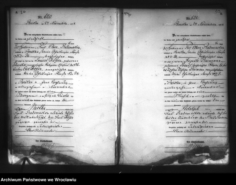 image.from.unit.number "Geburts-Haupt-Register Breslau I 1874 Band 2"