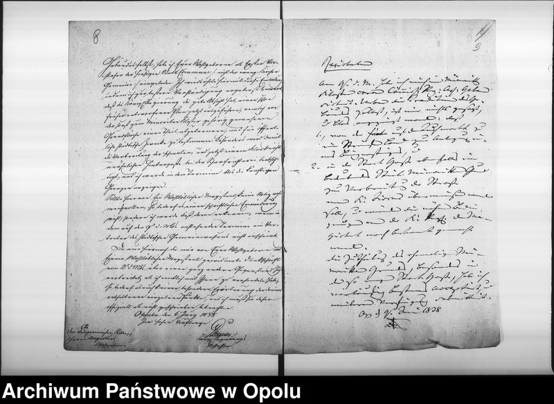 image.from.unit.number "Acta des Magistrats zu Oppeln betreffend die Ueberlassung des ehemaligen Minoritten Gebäudes, an die hiesige evangelische Gemeine zu Kirch- und Schul-Zwecken"