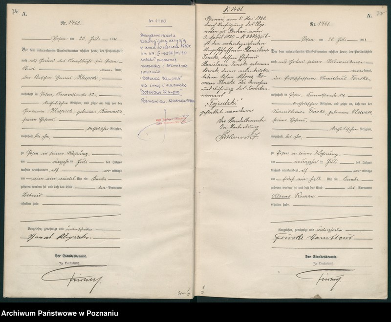 Obraz 16 z jednostki "Księga miejscowa urodzeń tom IV [Rejestr główny urodzeń]"