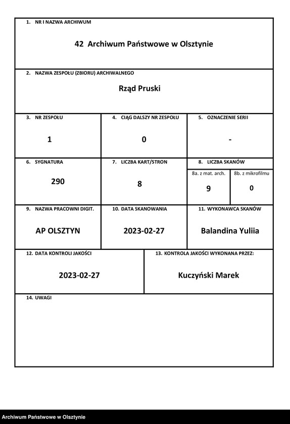 image.from.unit.number "In S. [Sachen] der Freyen von Groß-Zechen [Szczechy Wielkie] wegen restirenden Decems"