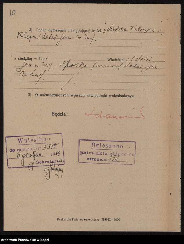 Obraz 12 z jednostki "Łódzka Fabryka Kleju – Brus, Henryk Siemiątkowski i S-ka"