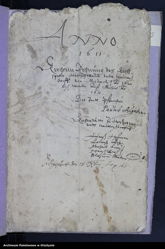 image.from.unit.number "Kirchen Rechnung des Kirchspiels Herzogswalde"