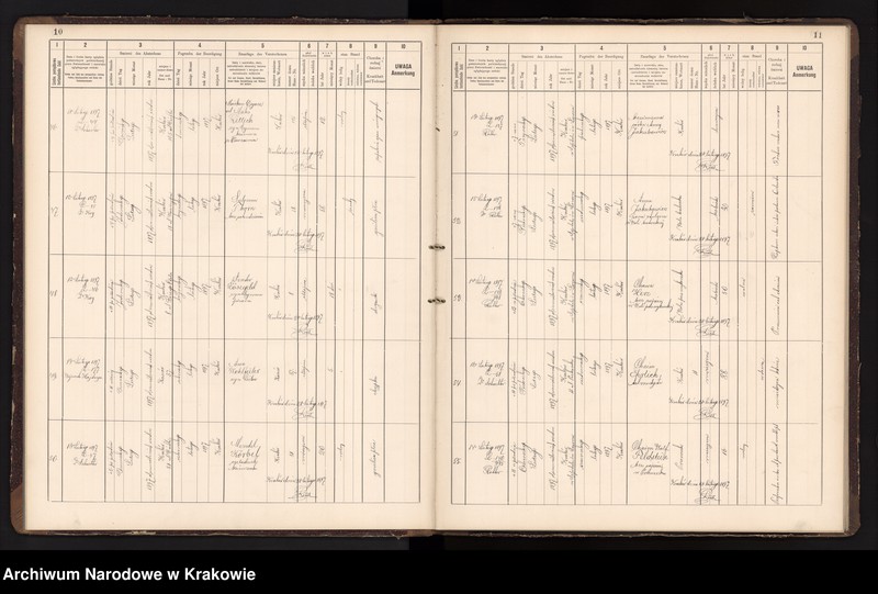 image.from.unit.number "Księga obejmująca wpisy wypadków śmierci Izraelitów w okręgu metrykalnym Krakowskim na rok 1897"