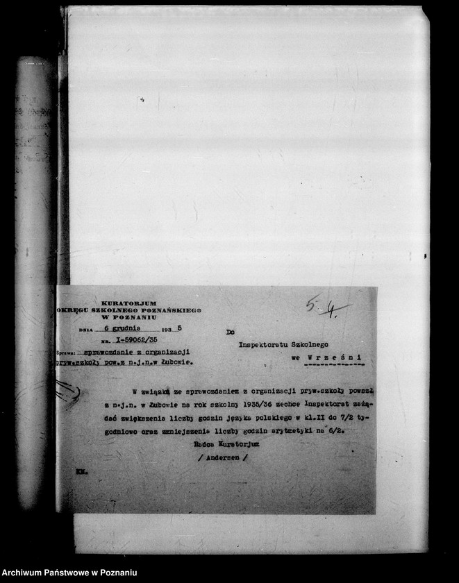 Obraz 8 z jednostki "Prywatna Szkoła Powszechna z niemieckim językiem nauczania w Łubowie powiat Gniezno"