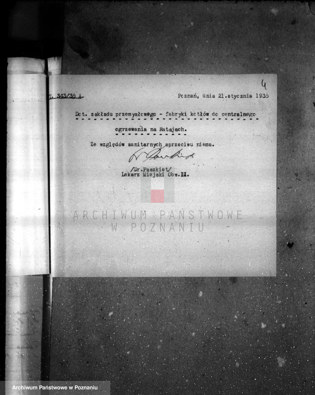 Obraz 8 z jednostki "Zatwierdzenie zakładu przemysłowego /fabr. cieplarń/ Firma Höntsch w Poznaniu"