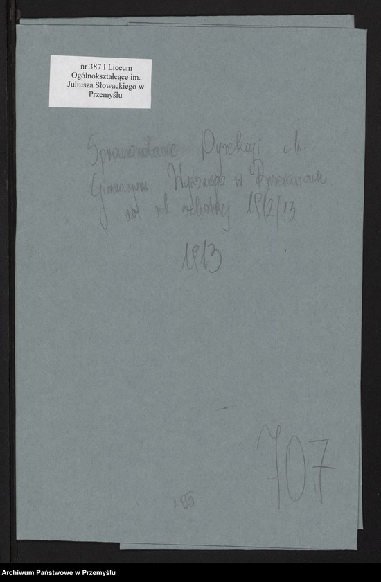image.from.unit.number "Sprawozdanie Dyrekcji c.k. Gimnazjum Wyższego w Brzeżanach za rok szkolny 1912/13"