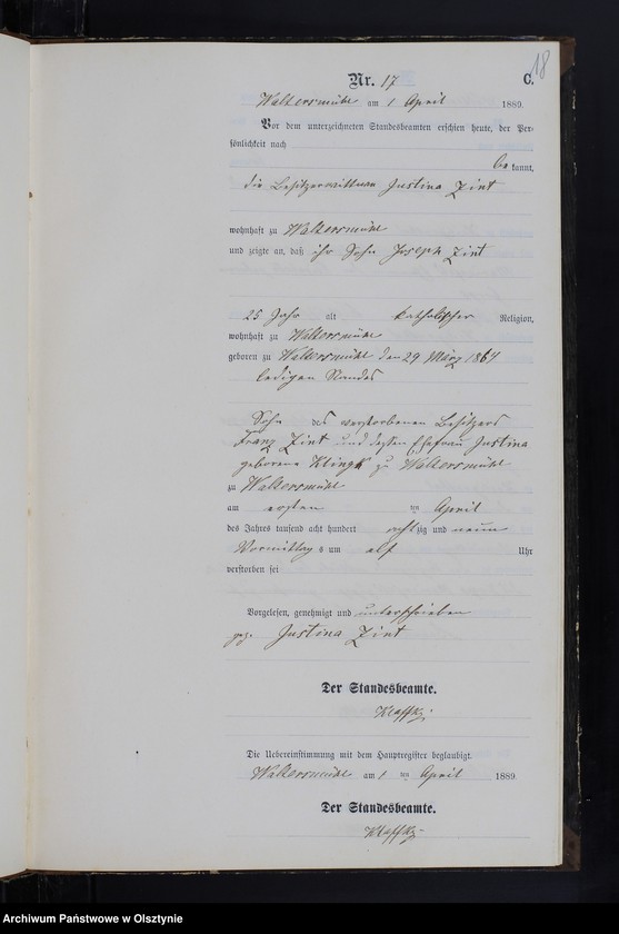 image.from.unit.number "Sterbe-Neben-Register Nr 1 - 43"