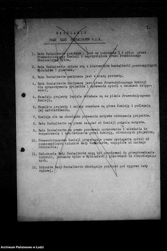 Obraz 10 z jednostki "[Instrukcje kontrolne, regulaminy Najwyższej Izby Kontroli, protokoły posiedzeń, spisy pracowników, listy obecności]"