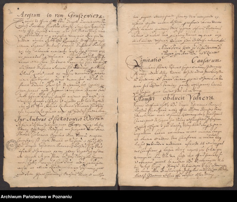 Obraz 5 z jednostki "Protocolon actorum officii consularis Posnaniensis."