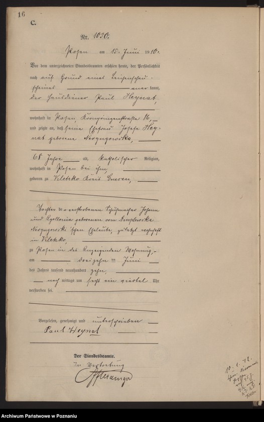 Obraz 17 z jednostki "Księga miejscowa zgonów tom III [Rejestr główny zgonów]"