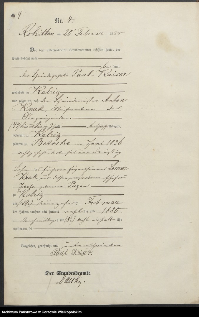 Obraz 7 z jednostki "Sterbe Register"