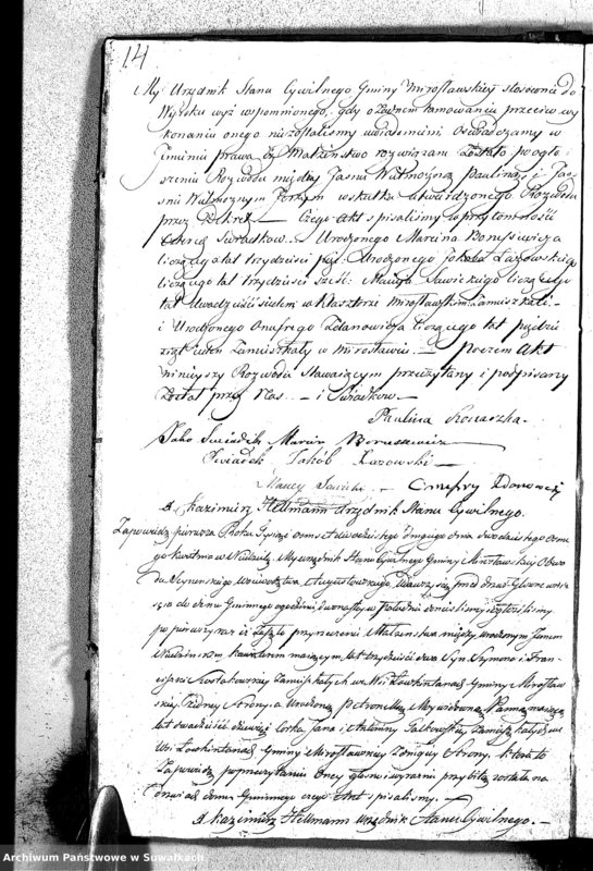 image.from.unit.number "Akta Zaślubionych Gminy Mirosławskiey na Rok 1822"