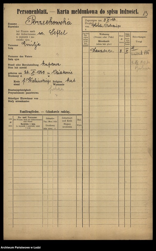 Obraz 15 z jednostki "[Spis ludności Łodzi] Porto-Potocki"