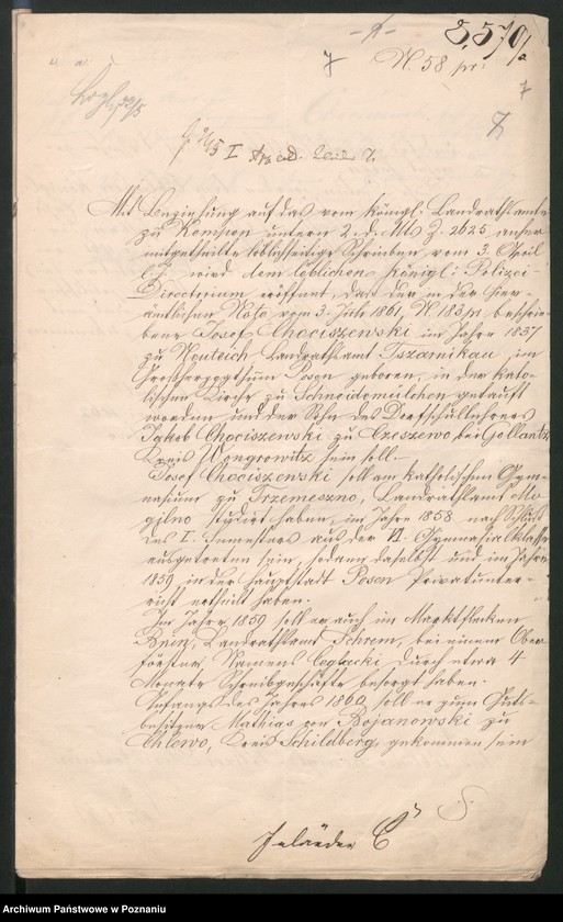Obraz 12 z jednostki "A. betr. Hauslehrer Josef Chociszewski aus Neuteich /Redakteur des Przyjaciel Dzieci in Culm/"