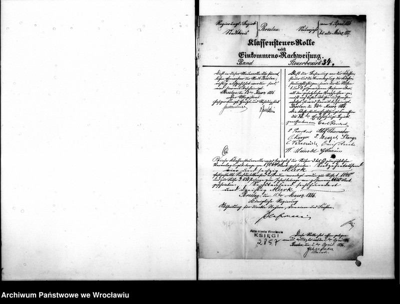 image.from.unit.number "Klassensteuerrolle nebst Eikommens - Nachweisung"