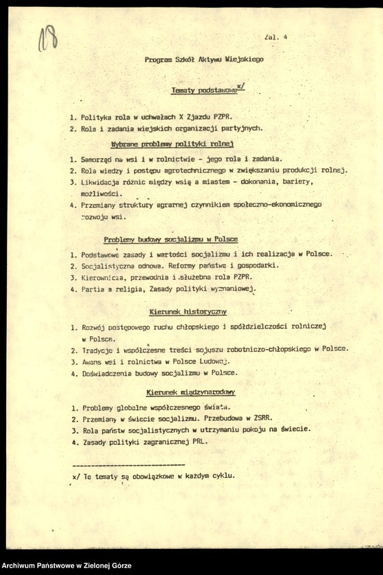 image.from.unit.number "Szkolenie partyjne. Wytyczne sekretariatu KC na lata 1988/1989, ocena przebiegu kampanii w latach 1976/1977, założenia na 1977/1978, informacja o szkoleniu 1978/1979, ocena szkolenia 1987/1988, ocena agitacji w 1978 r."